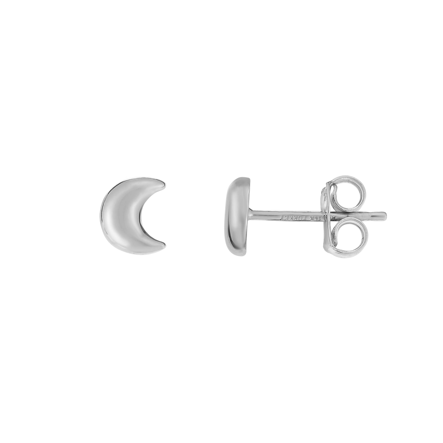 14K Gold Moon Stud Earring