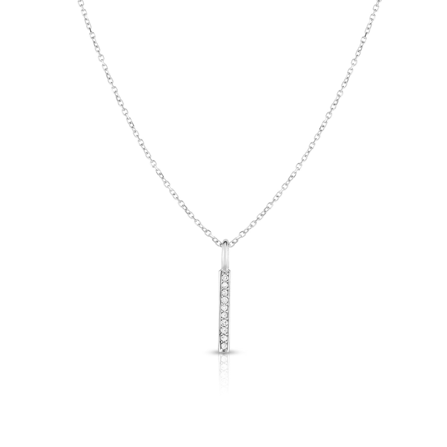 14K Gold Diamond Bar Necklace