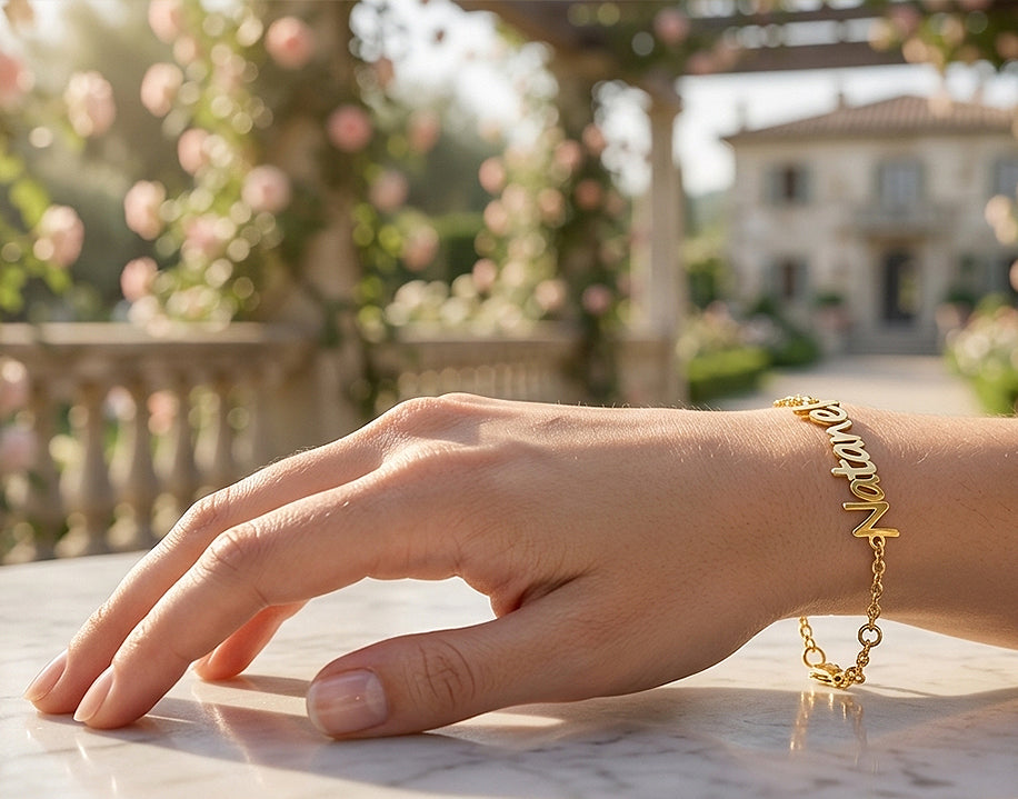 Personalized Multi-Name Bracelet in Solid 14K Gold
