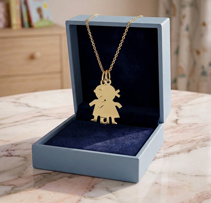 14K Gold Boy and Girl Pendant Charm