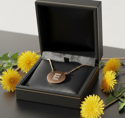 14K Gold Disc and Diamond Pendant Necklace | Customizable 1 Initial Monogram