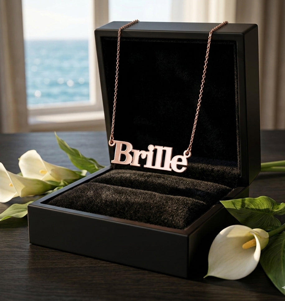 14K Gold Single Layer Nameplate with Curb Chain Necklace