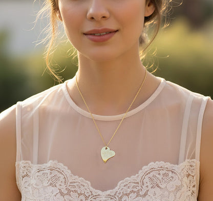 14K Gold Three Initial Monogram Heart Necklace | Personalized