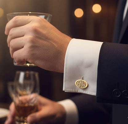 14K Gold and Diamond Custom Monogram Cufflinks
