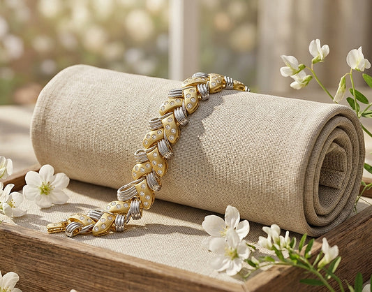 14k White and Yellow Gold 2 Tone Bracelet