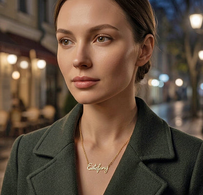 14kt. Gold Freestyle Script Name Necklace | High Polish