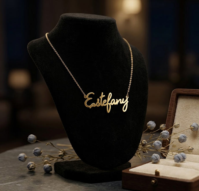 14kt. Gold Freestyle Script Name Necklace | High Polish