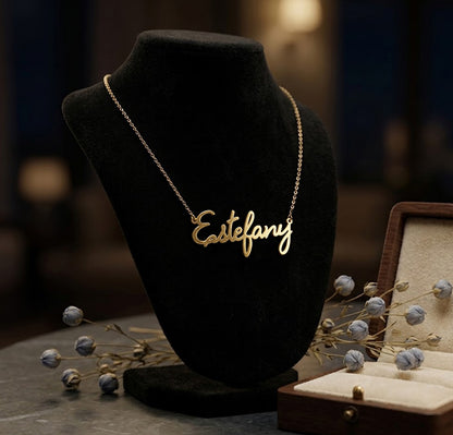 14kt. Gold Freestyle Script Name Necklace | High Polish