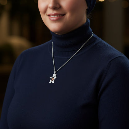 Baby Girl Picture Pendant with Heart Cut-Out - Personalized Custom Jewelry with Your Pictures | Sterling Silver