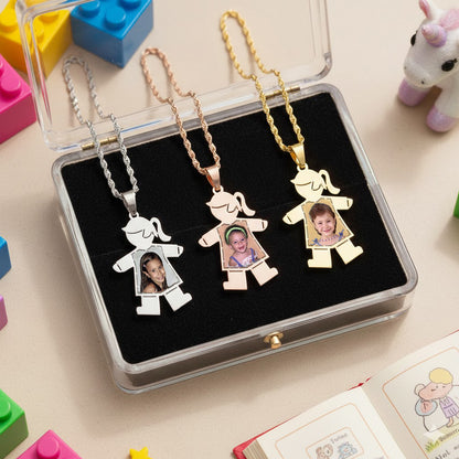 Baby Girl Picture Pendant with Shirt Cut-Out - Personalized Custom Jewelry with Your Pictures | Sterling Silver