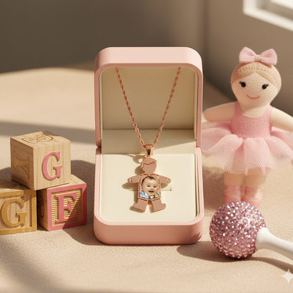Baby Boy Picture Pendant with Shirt Cut-Out - Personalized Custom Jewelry with Your Pictures | Sterling Silver