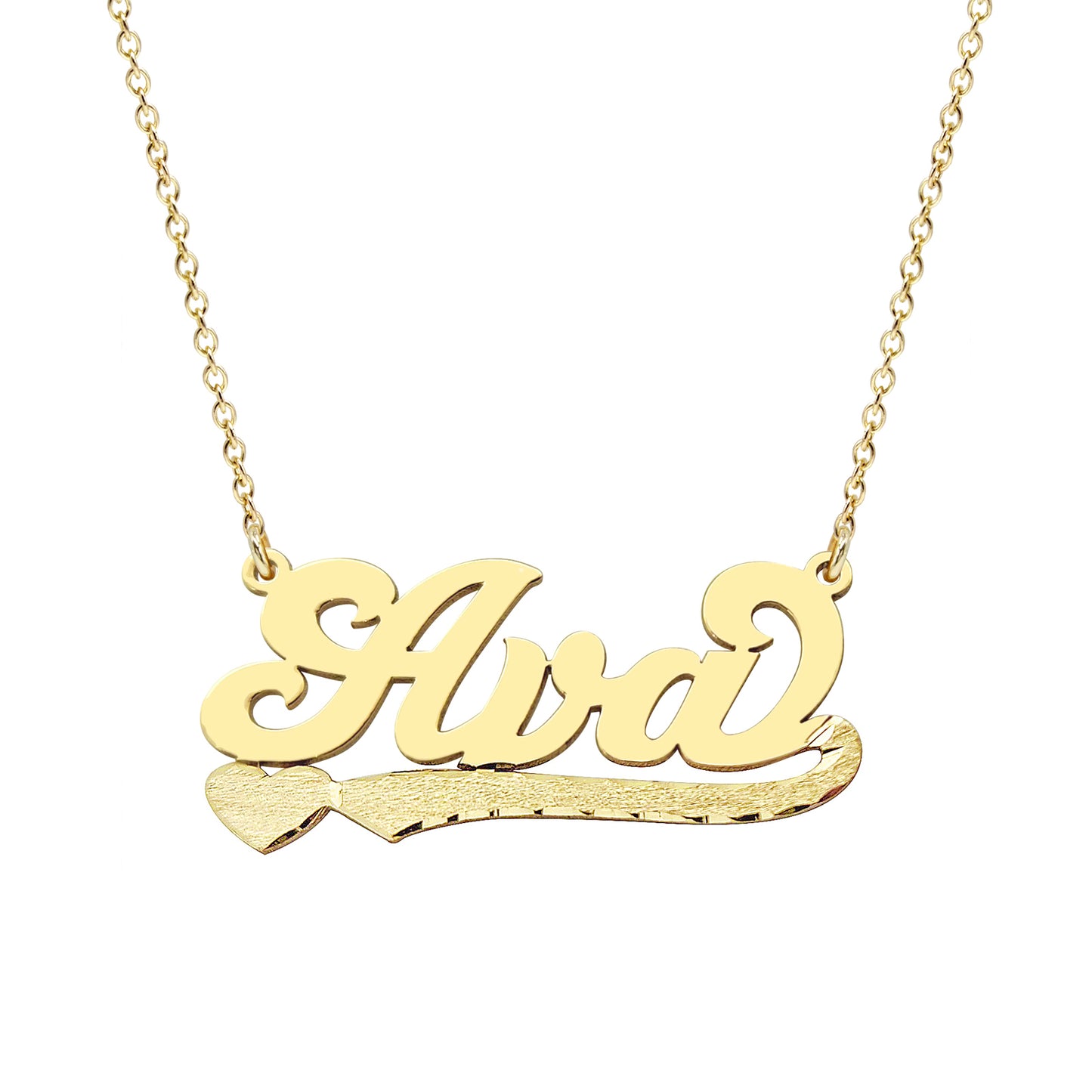 High Polished 14K Gold Nameplate Necklace
