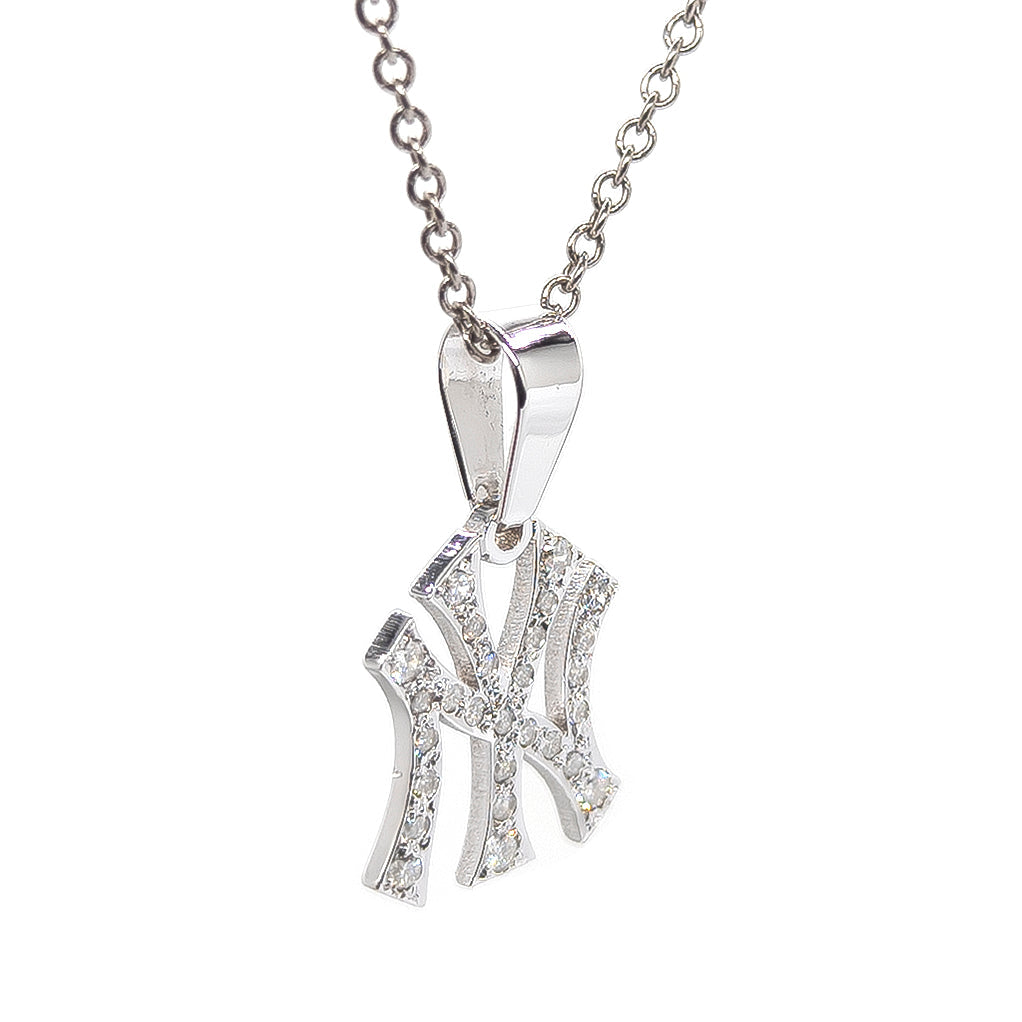 New York Baseball Team Charm Pendant with Diamonds and 14K Gold (1.5 inch size)