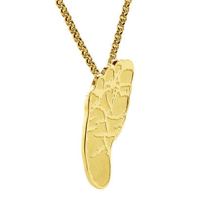 Custom Foot Pendant Charm Engraved in 14K Gold