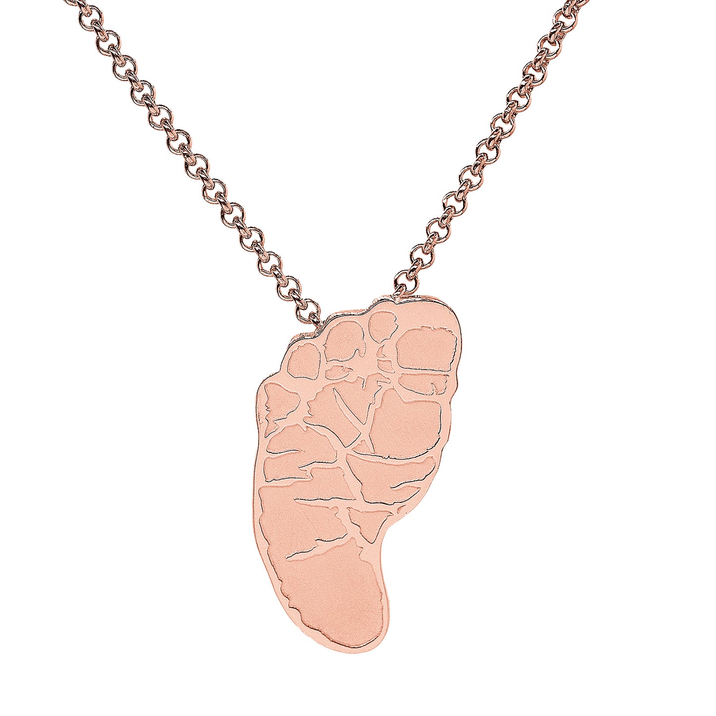 Custom Foot Pendant Charm Engraved in 14K Gold