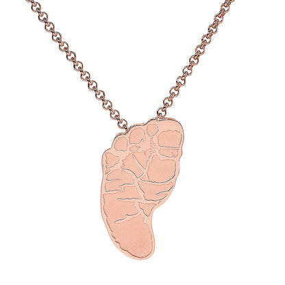 Custom Foot Pendant Charm Engraved in 14K Gold