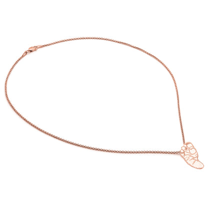 Custom Foot Pendant Charm Engraved in 14K Gold