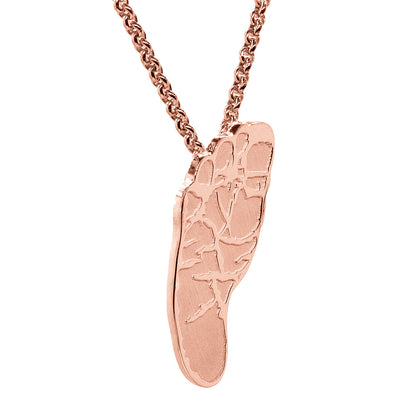Custom Foot Pendant Charm Engraved in 14K Gold
