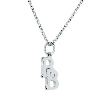 Custom Interlocking Letters Charm Pendant in 14K Gold with Multiple Chain Options