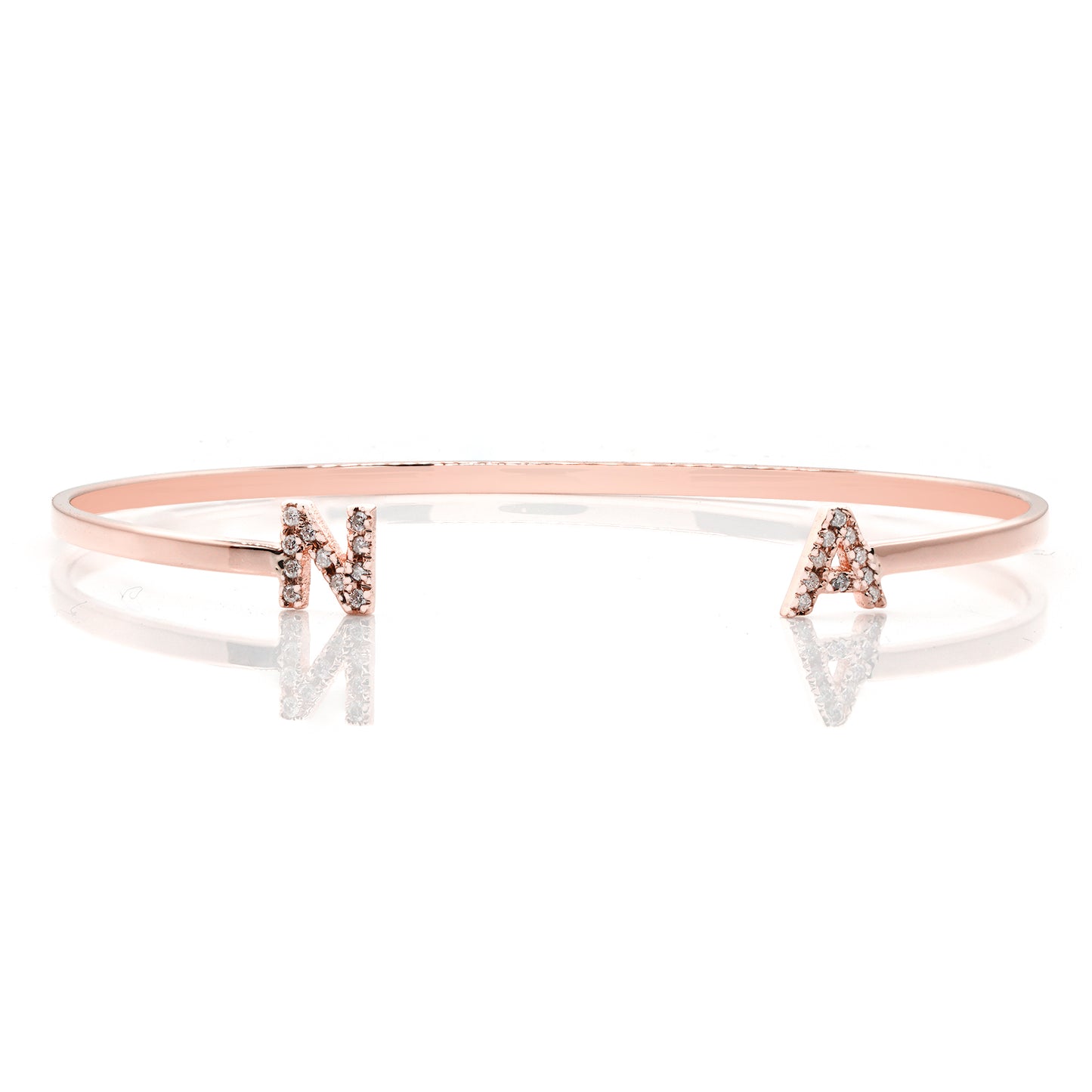 Initial Ends Bangle in 14K Gold | 6mm Tall