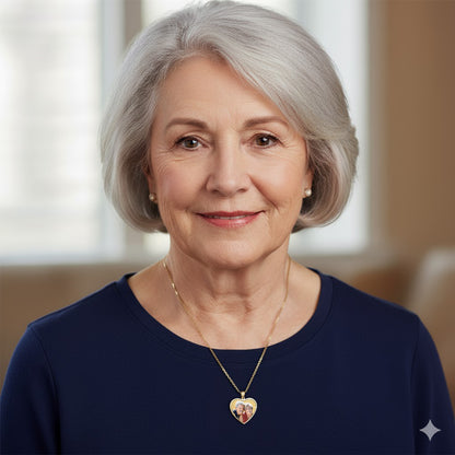 Heart Shape Picture Pendant with Frame - Personalized Cut-Out Charm Necklace | Sterling Silver