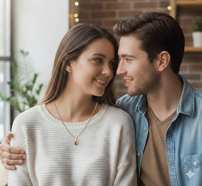 Customizable Picture Pendant - 14K Gold Cut Out Heart Shape with Names for Personalized Photo Charm