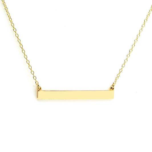 Personalized 14K Gold ID Bar Plate with Chain