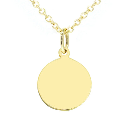 Engravable Disc Pendant in 14K Gold | 9.5mm and 22mm sizes