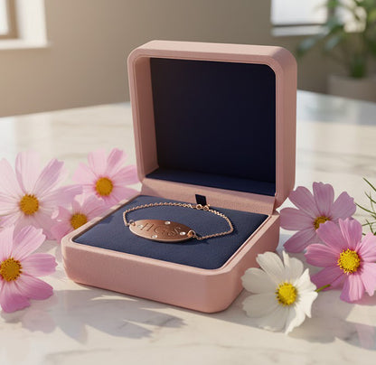 Beautiful 3 initial Monogram Bracelet in 14K Gold and Diamonds