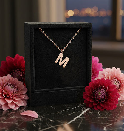 Block Text Initial Pendant Charm in High Polished 14K Gold | 14mm - Elegant Creations NYC
