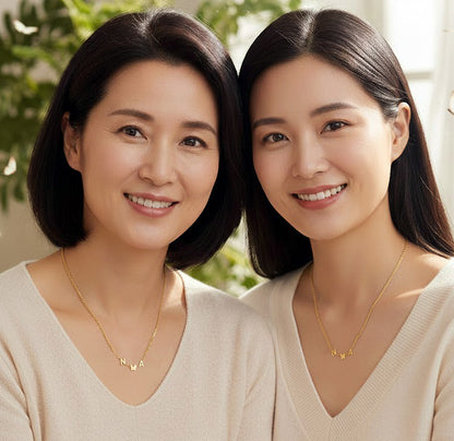 Butterfly Necklace with Custom Initials in 14K Gold Necklace | 6mm