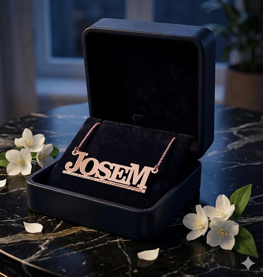 Custom 14K Gold Solid Nameplate Necklace