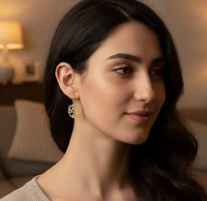 Custom 3 Initial Monogram Hanging Earrings