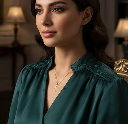 Custom Arabic Name in 14K Gold Pendant Necklace