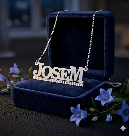 Custom Sterling Silver Solid Nameplate Necklace