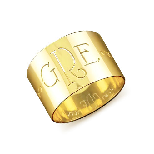 Custom 14K Gold Monogram Ring With Initials