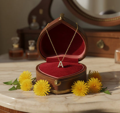 Custom 14K Gold and Diamond Pave Multi-Initials Station Necklace