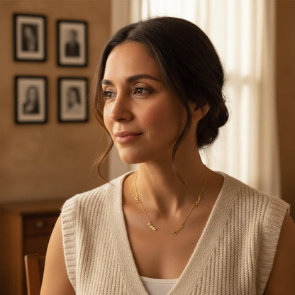 Custom Multi-Name Necklace in Solid 14K Gold | Large Size