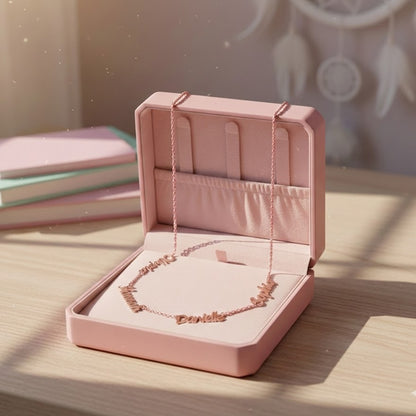 Custom Multi-Name Necklace in Solid 14K Gold | Large Size