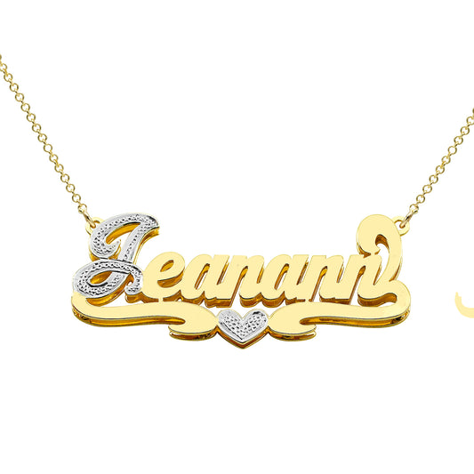 Custom 14kt. Gold Name Necklace with Diamond Sparkle!