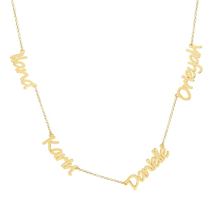 Custom Multi-Name Necklace in Solid 14K Gold | Large Size