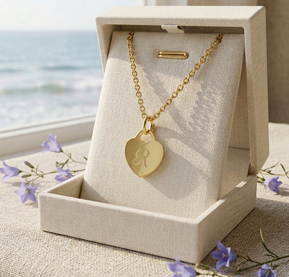 Engravable Lock Charm in High Polished 14K Gold