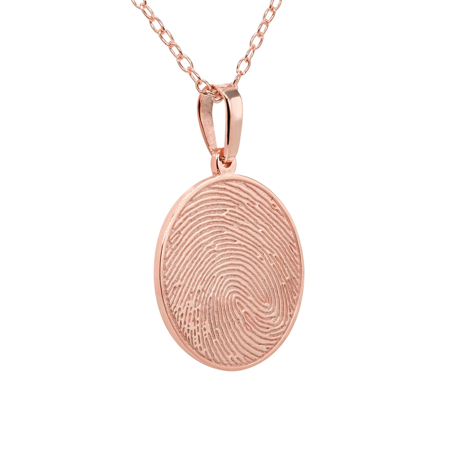 Custom Bezelled Fingerprint Round Pendant in 14K Gold