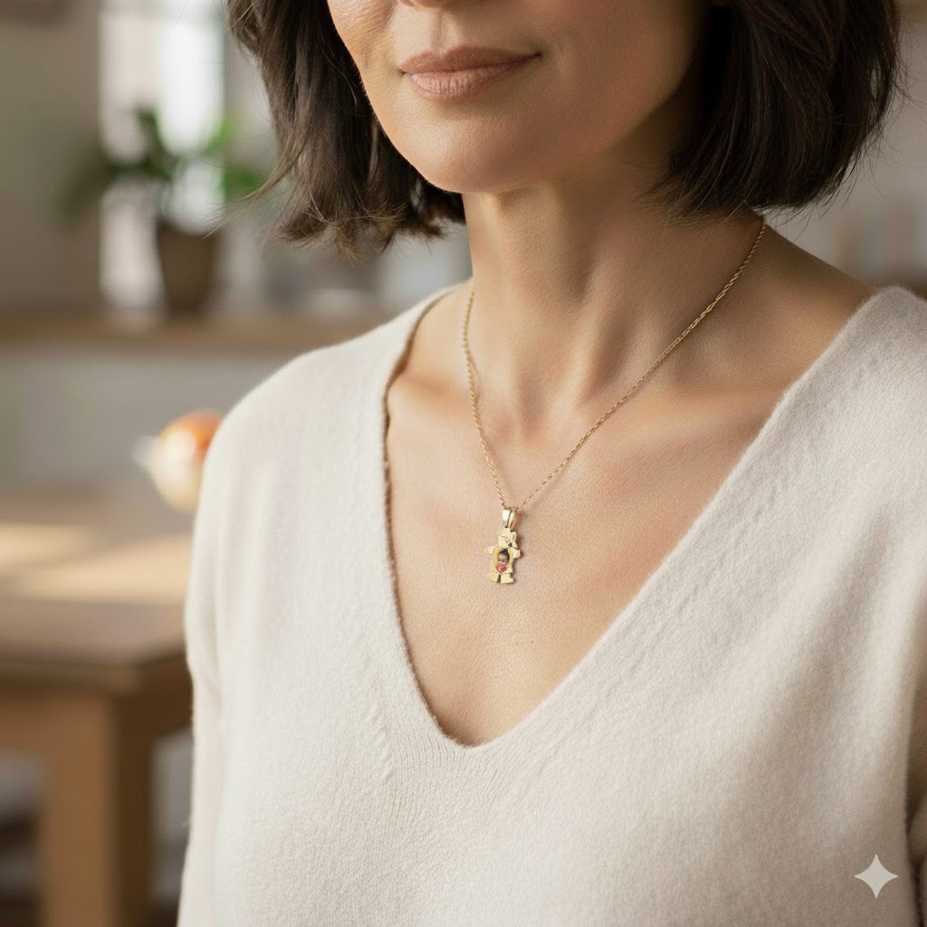 Baby Girl Picture Pendant with Heart Cut-Out - Personalized Custom Jewelry with Your Pictures | Sterling Silver