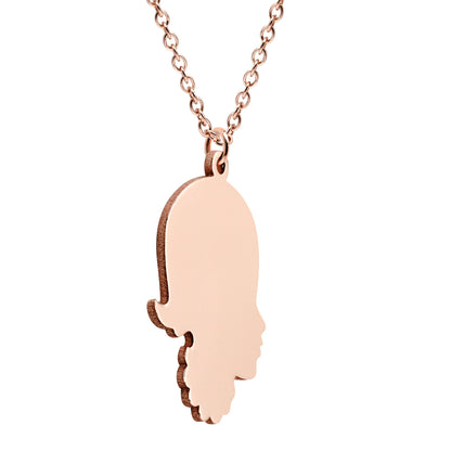 Personalized Engravable Girl's Head Profile in 14K Gold