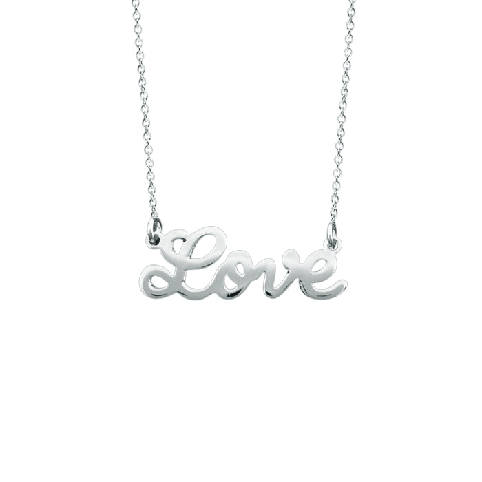 14K Gold Mini Love Necklace | Script