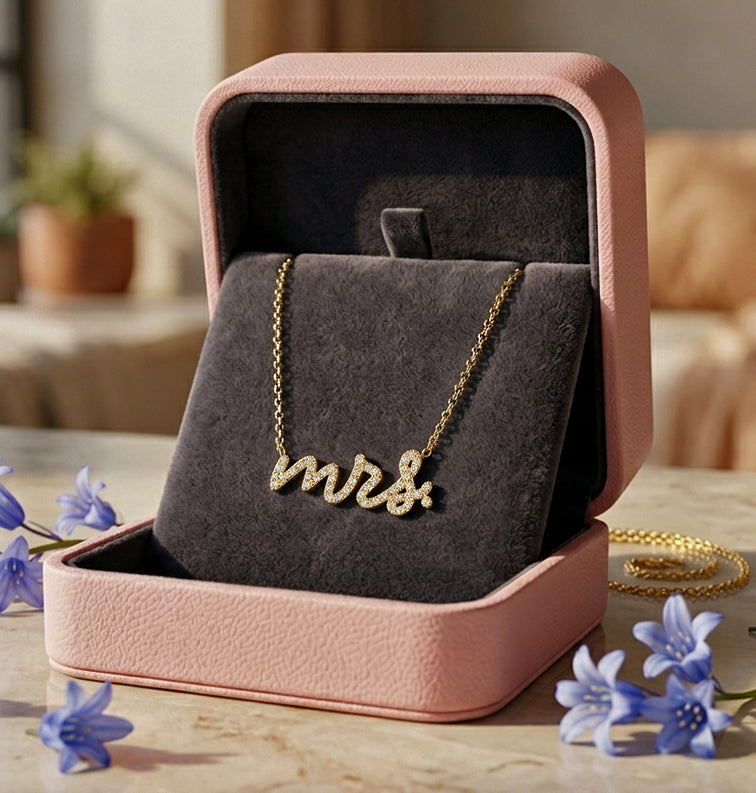MRS pendant made with 14K Solid Gold and Diamonds