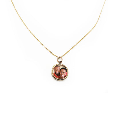 Custom Round Photo Necklace – Personalized Picture Pendant with HD Laser Engraving & Crystal Protection - Memorial Necklace