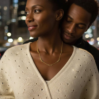 Multi-Name Necklace in 14K Gold with Diamond Accents