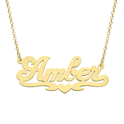 Personalized 14K Gold Name Plate Necklace